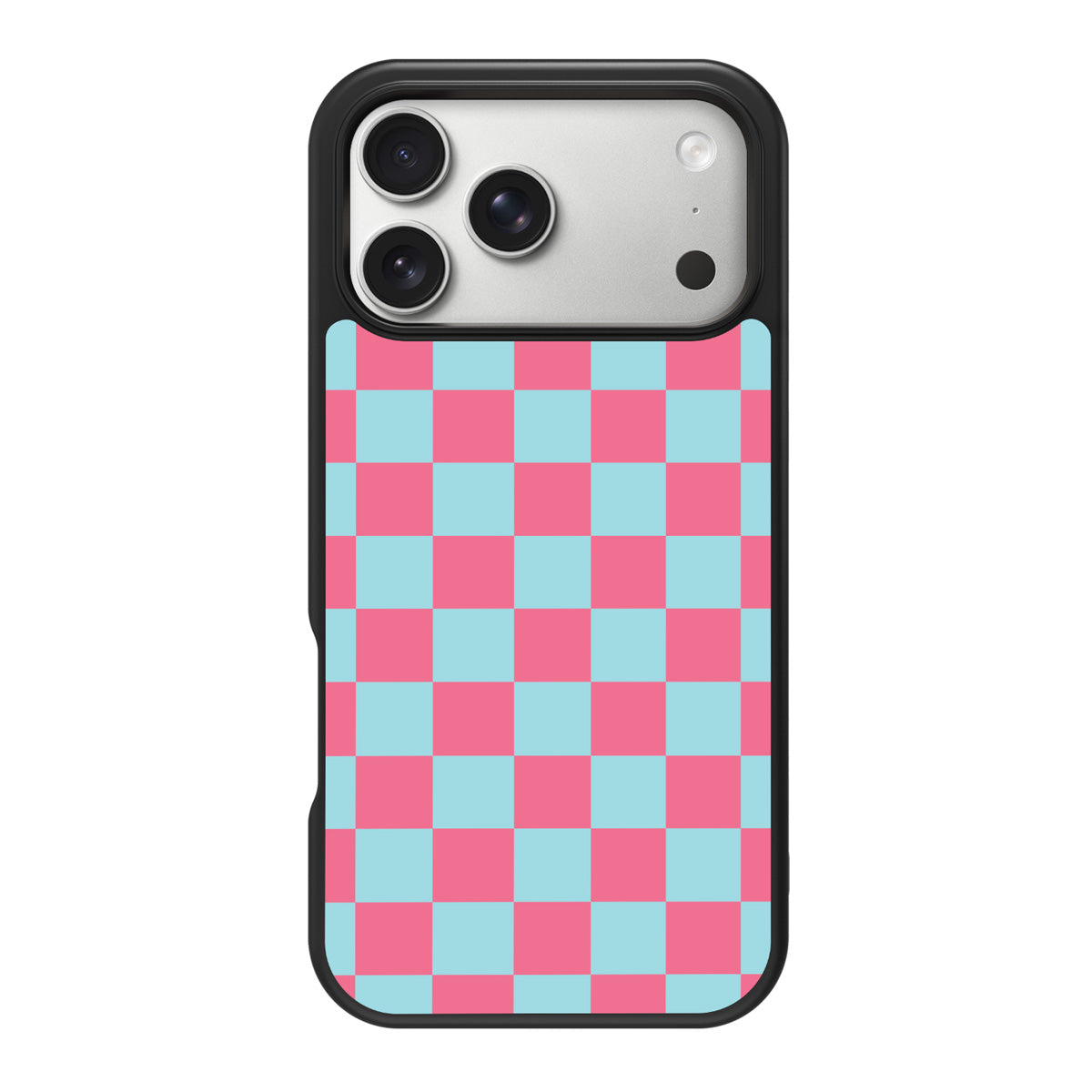 Blue Checkered Designer iPhone 17 Pro Max Case – Candy Floss | MagSafe