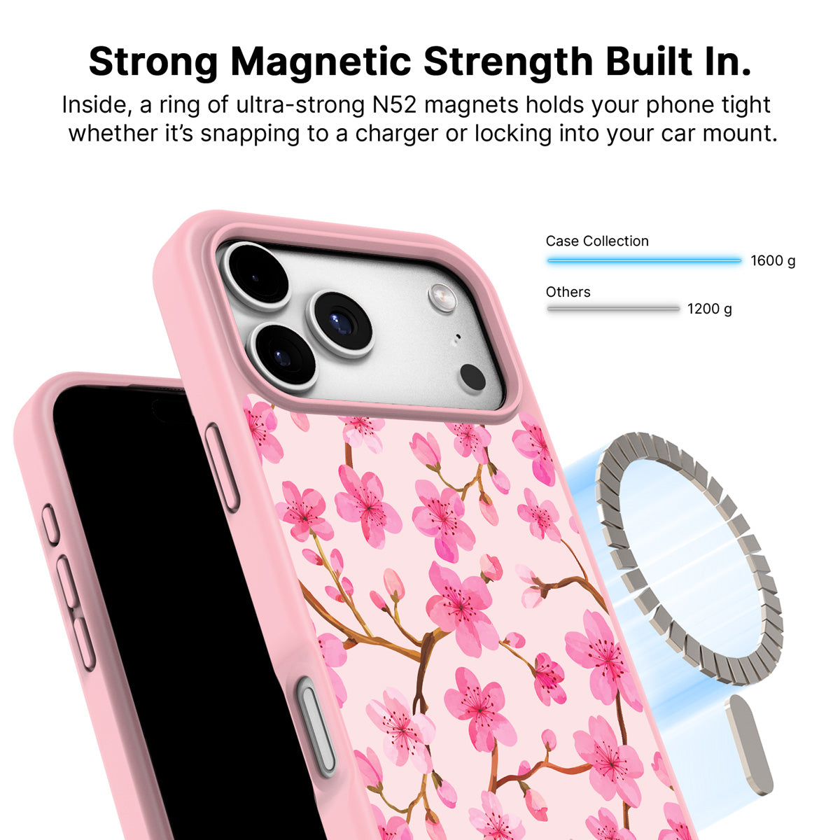 iPhone 17 Pro Max MagSafe case – Cherry Blossom design