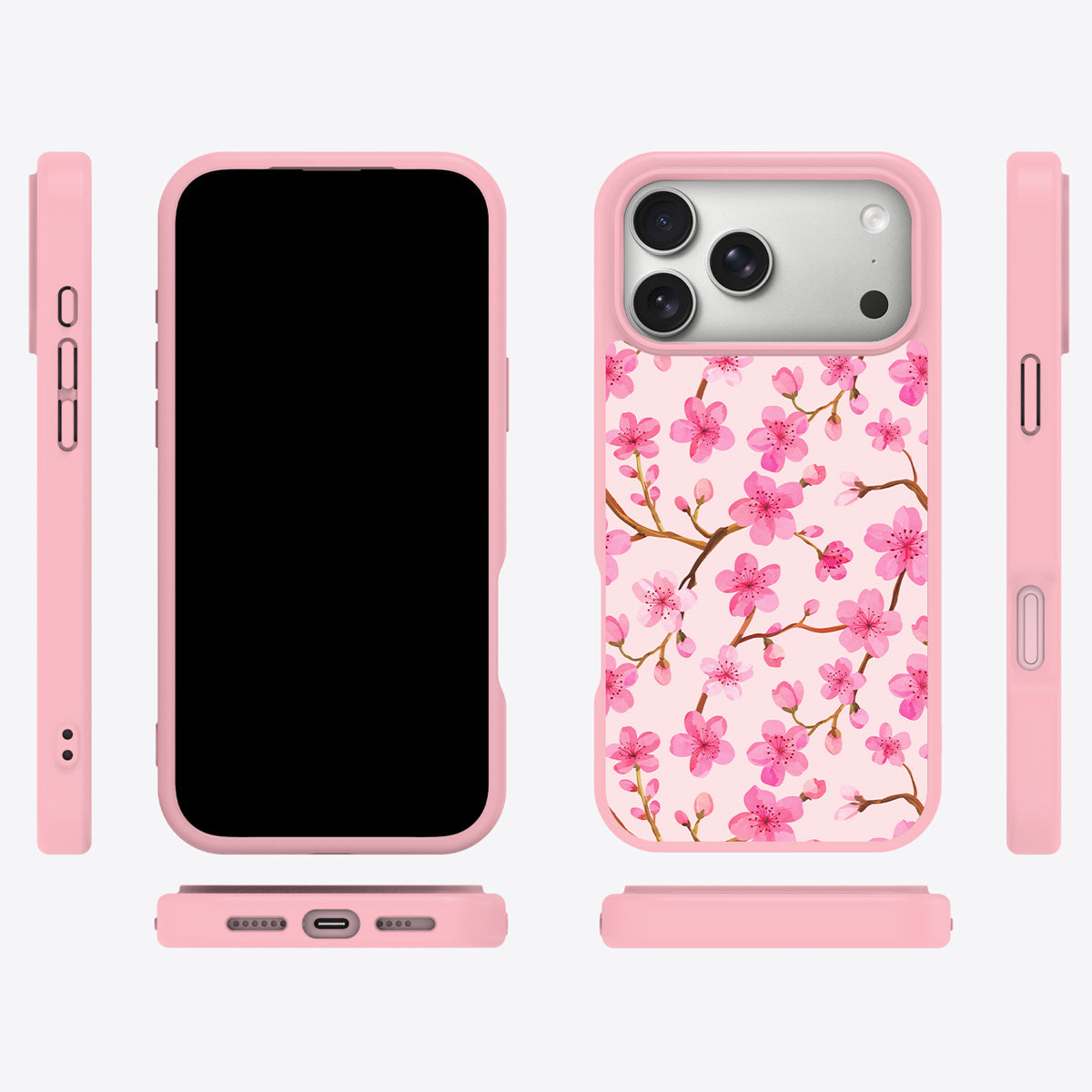 Cherry Blossom iPhone 17 Pro Max case cover – multi-angle view