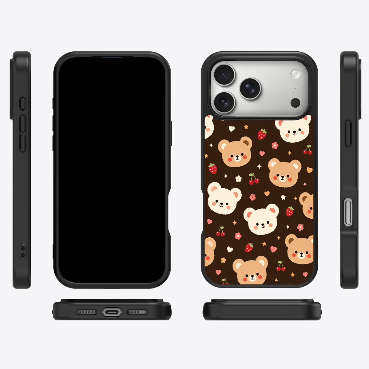 Cocoa Cuddles iPhone 17 Pro Max case cover – multi-angle view