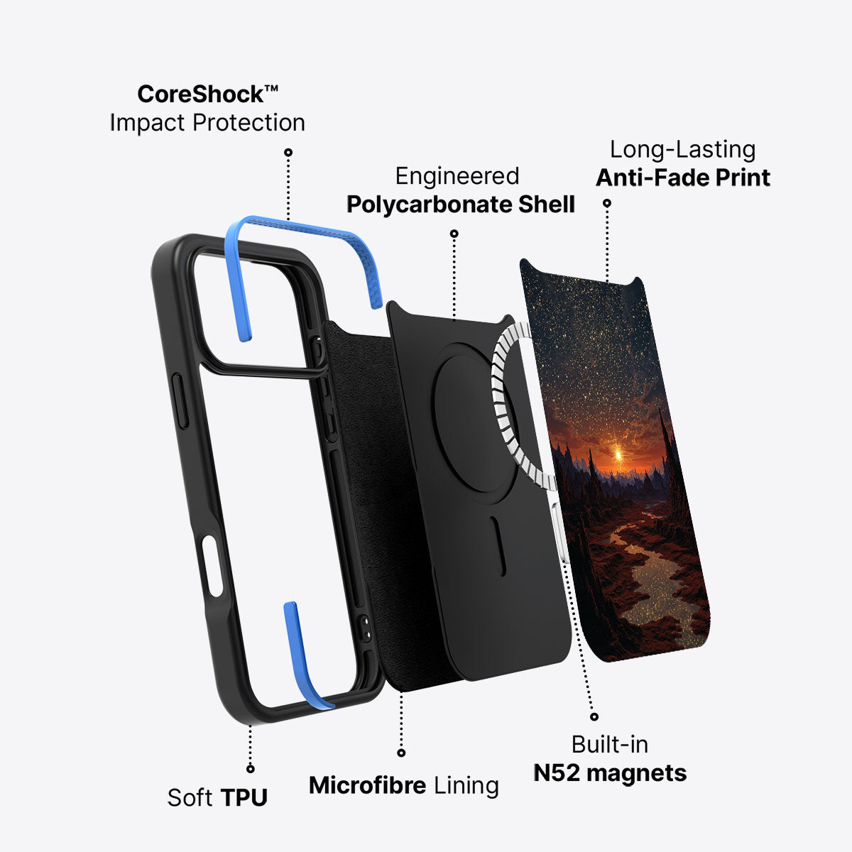 Orange Sunset Designer iPhone 17 Pro Max Case – Desert Dusk | MagSafe