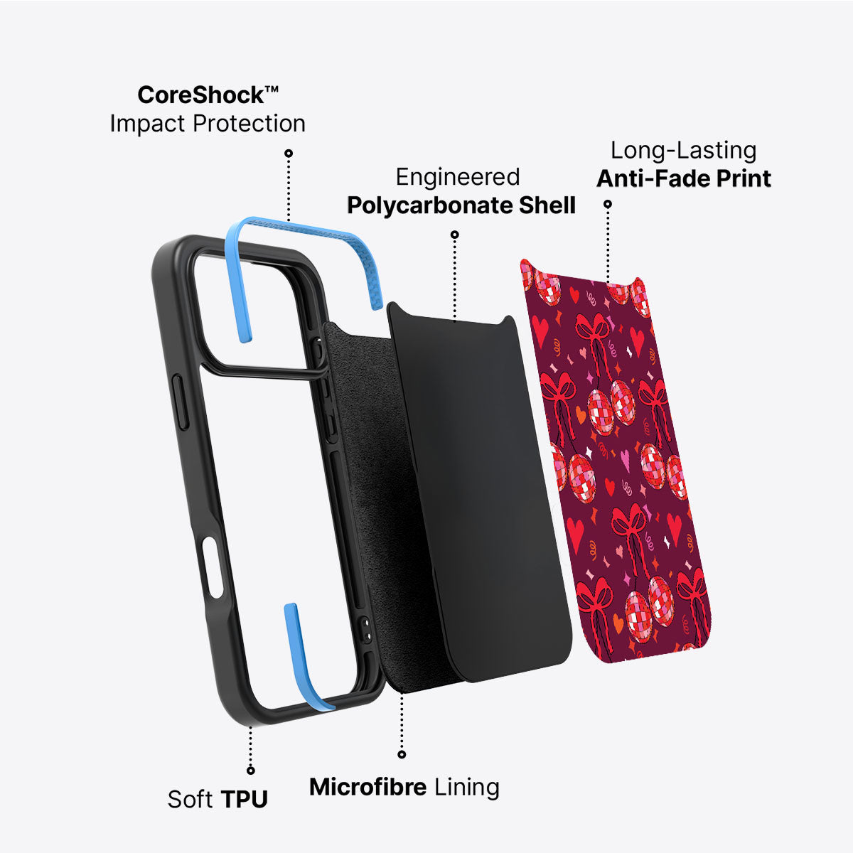 Disco Cherries - iPhone 17 Pro Max Case #case type_core (non magsafe)