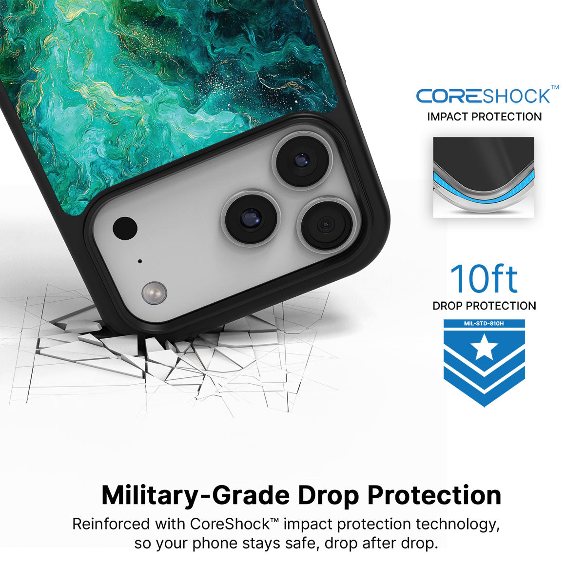 Emerald Storm - iPhone 17 Pro Max Case #case type_core (magsafe), #case type_core (non magsafe)