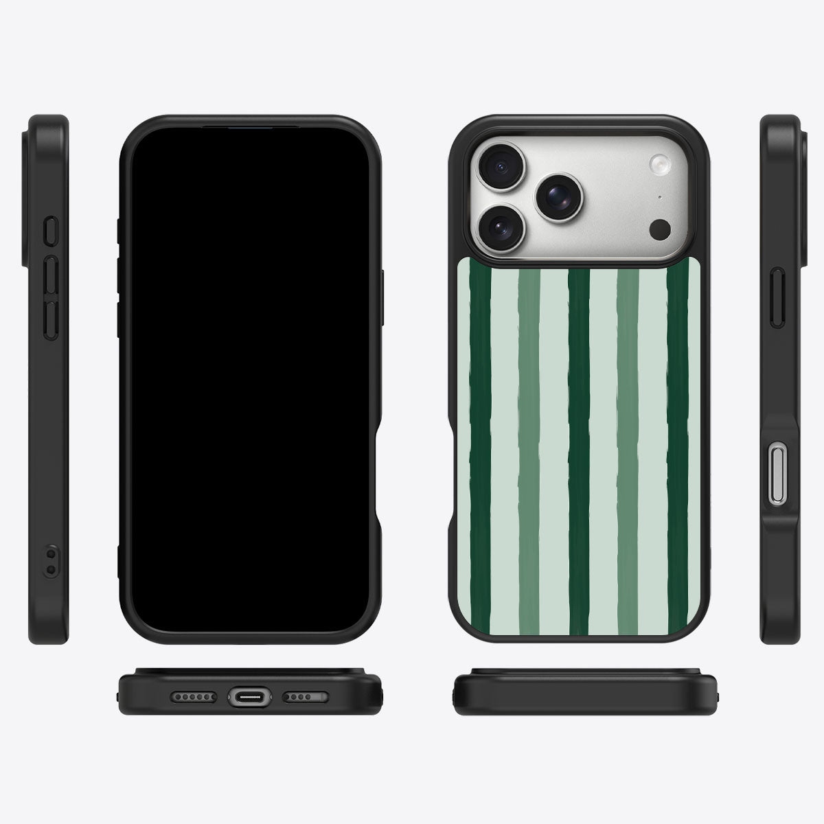 Green Watercolor Stripes - iPhone 17 Pro Max Case #case type_core (magsafe), #case type_core (non magsafe)