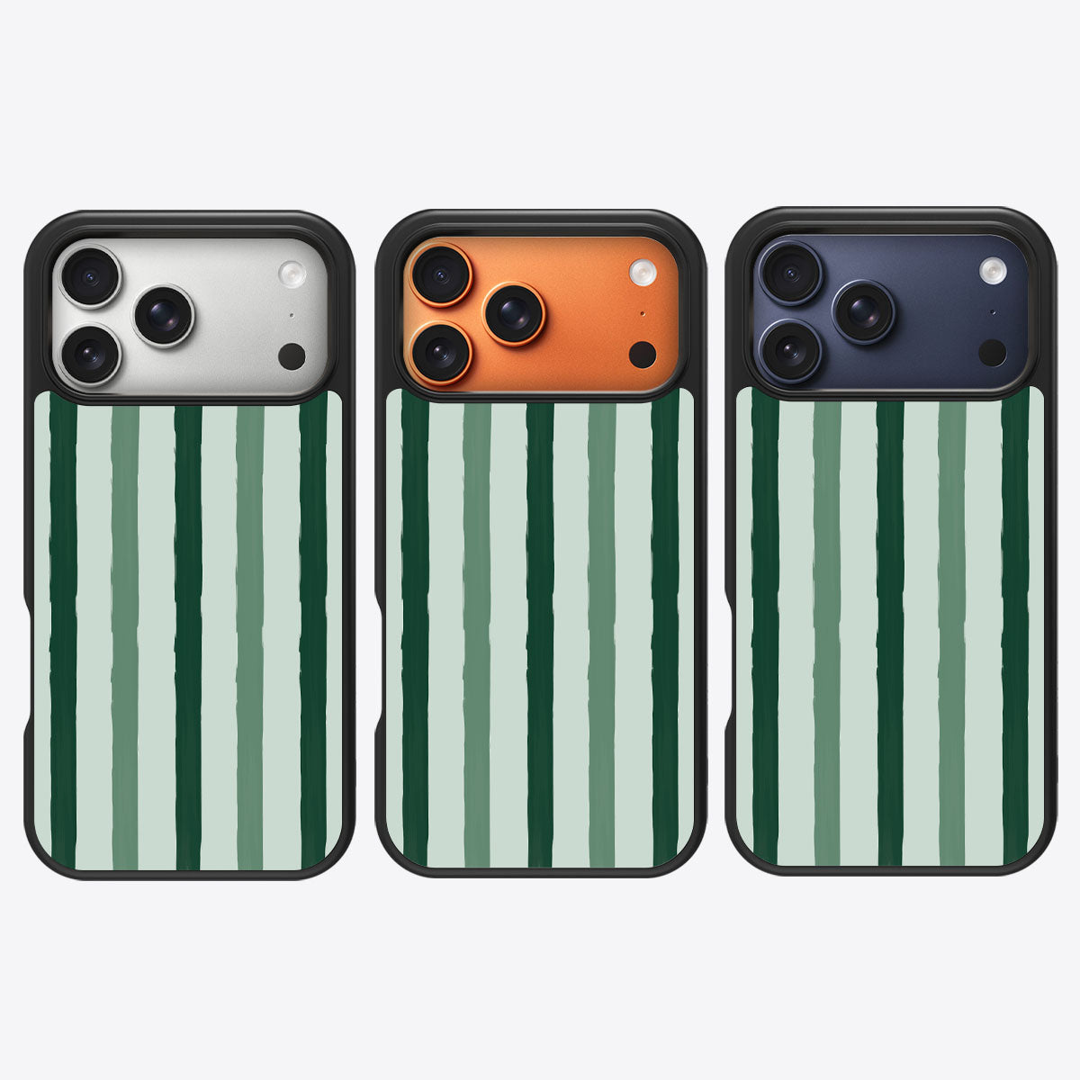Green Watercolor Stripes - iPhone 17 Pro Max Case #case type_core (magsafe), #case type_core (non magsafe)
