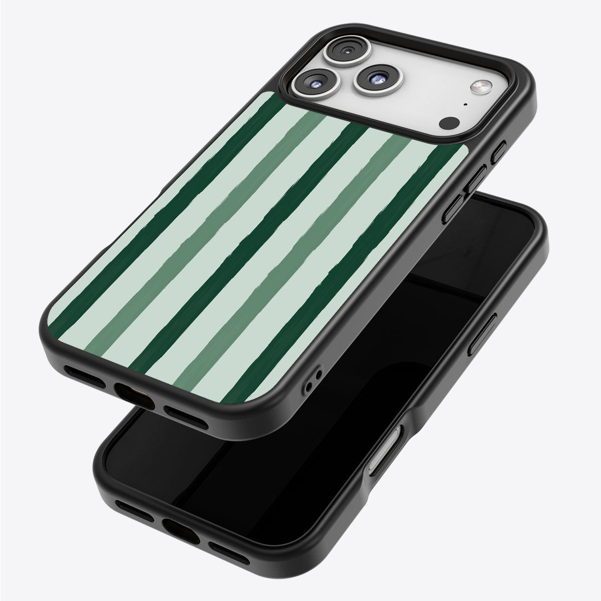 Green Watercolor Stripes - iPhone 17 Pro Max Case #case type_core (magsafe), #case type_core (non magsafe)