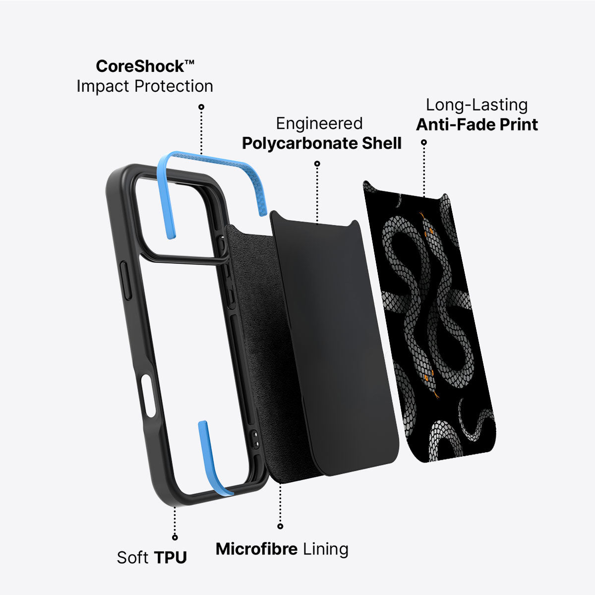 Noir Serpent - iPhone 17 Pro Max Case #case type_core (non magsafe)