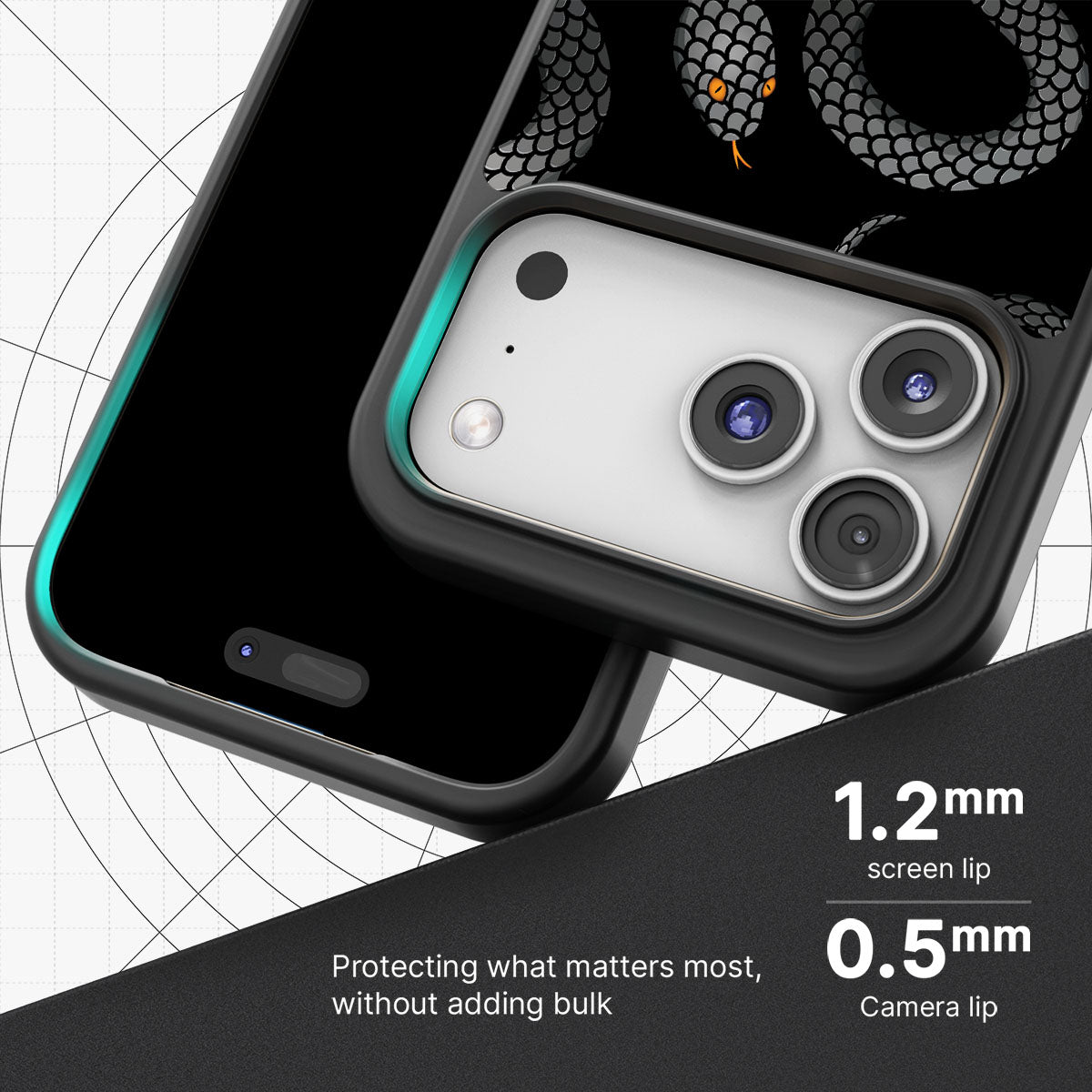 Noir Serpent - iPhone 17 Pro Max Case #case type_core (magsafe), #case type_core (non magsafe)