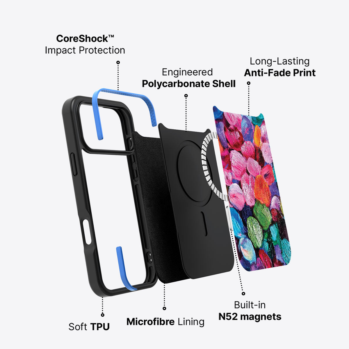 Floral Designer iPhone 17 Pro Max Case – Petal Mosaic | MagSafe