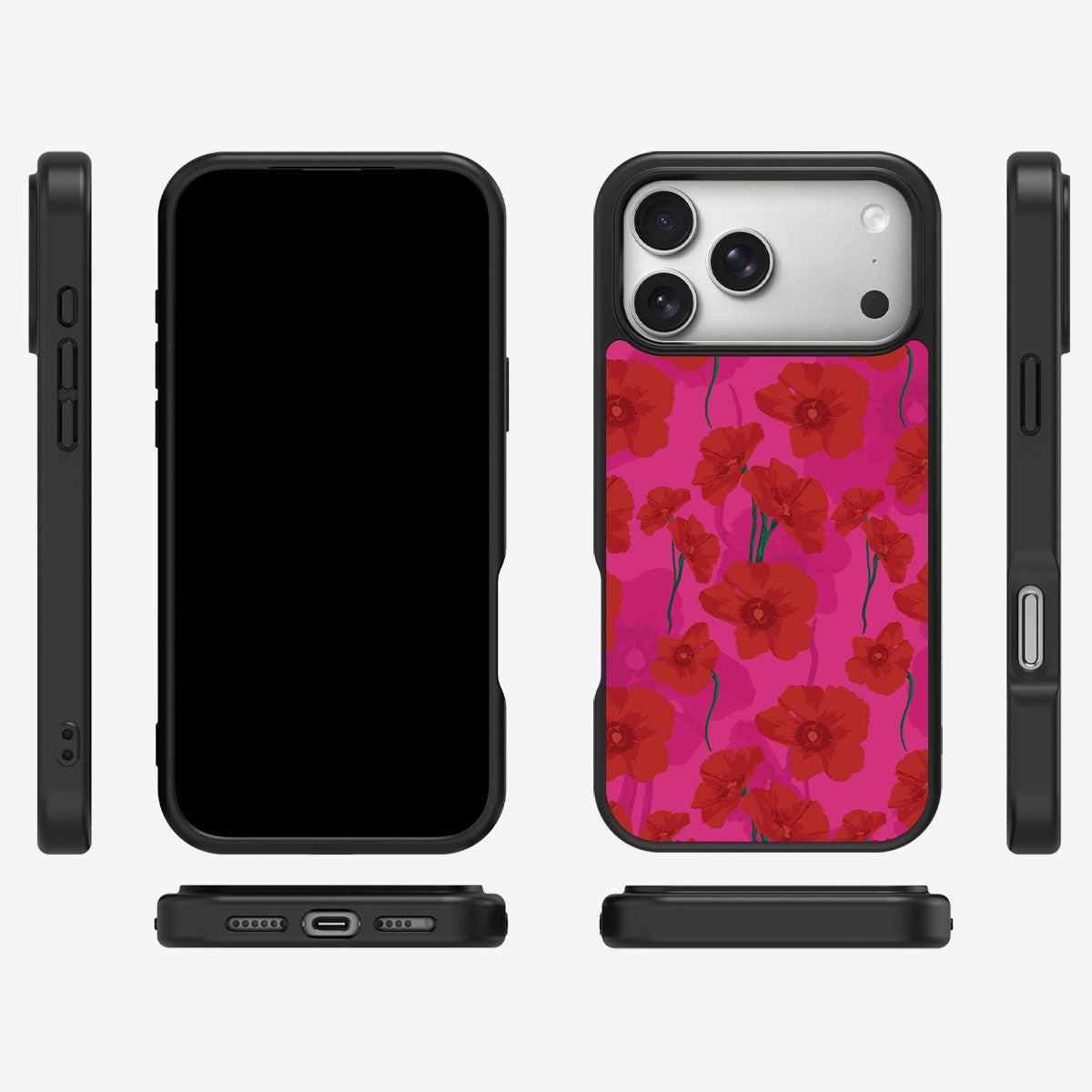 Pink Poppies - iPhone 17 Pro Max Case #case type_core (magsafe), #case type_core (non magsafe)