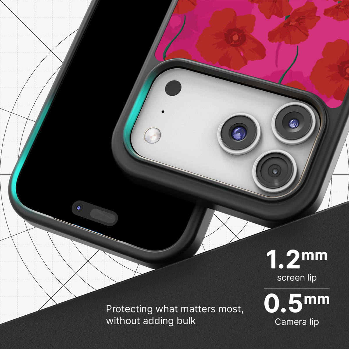 Pink Poppies - iPhone 17 Pro Max Case #case type_core (magsafe), #case type_core (non magsafe)