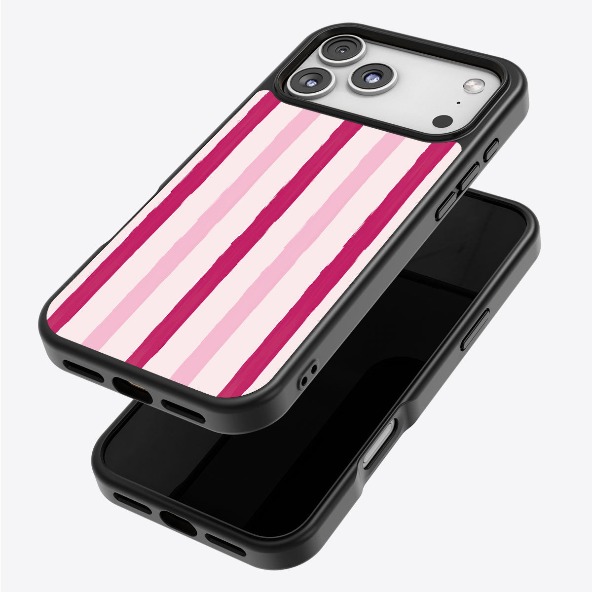 Pink Watercolor Stripes - iPhone 17 Pro Max Case #case type_core (magsafe), #case type_core (non magsafe)