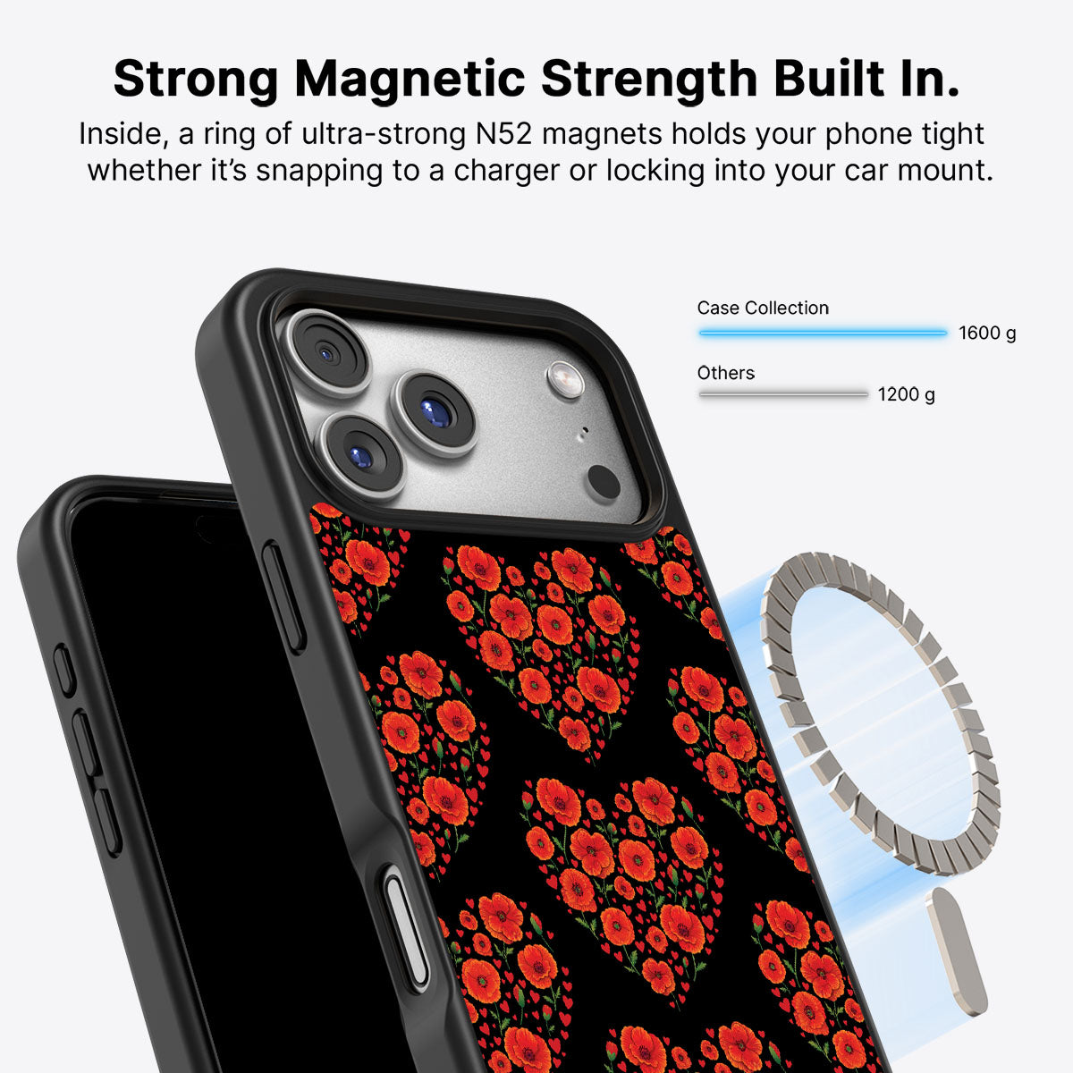 Poppy Heart - iPhone 17 Pro Max Case #case type_core (magsafe)
