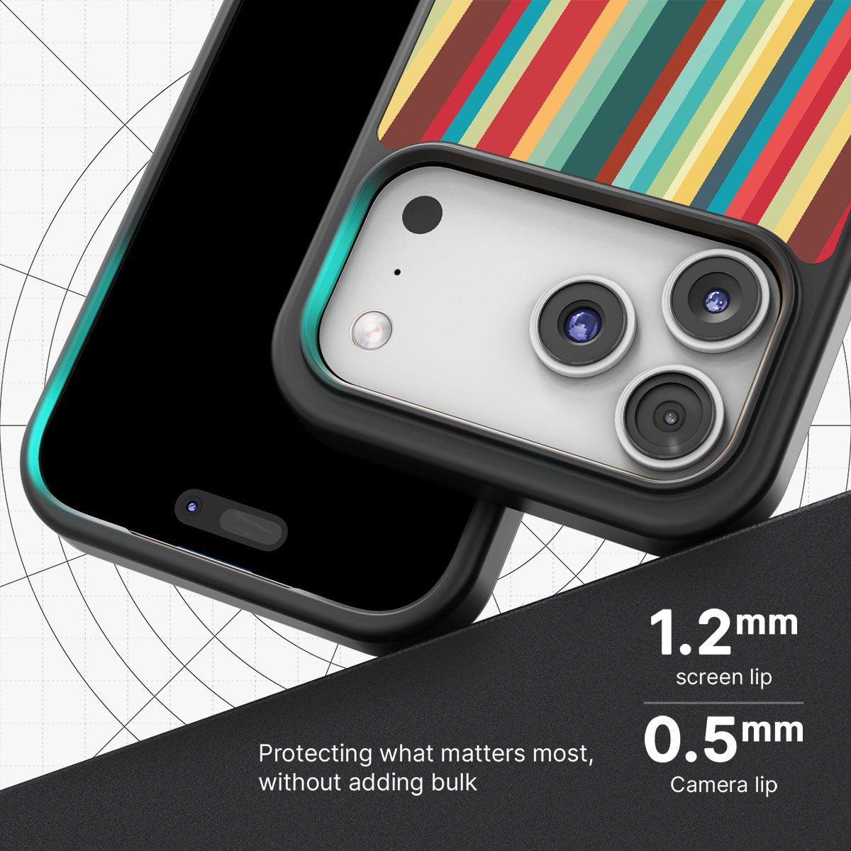 Retro Stripes - iPhone 17 Pro Max Case #case type_core (magsafe), #case type_core (non magsafe)