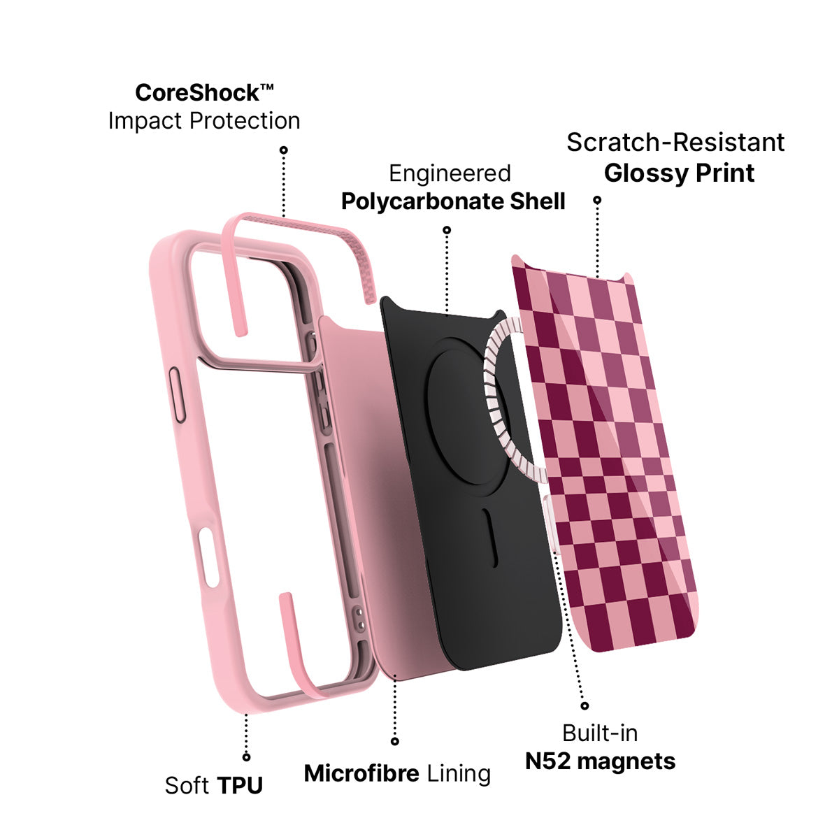 iPhone 17 Pro Max case construction – Rouge Board phone case
