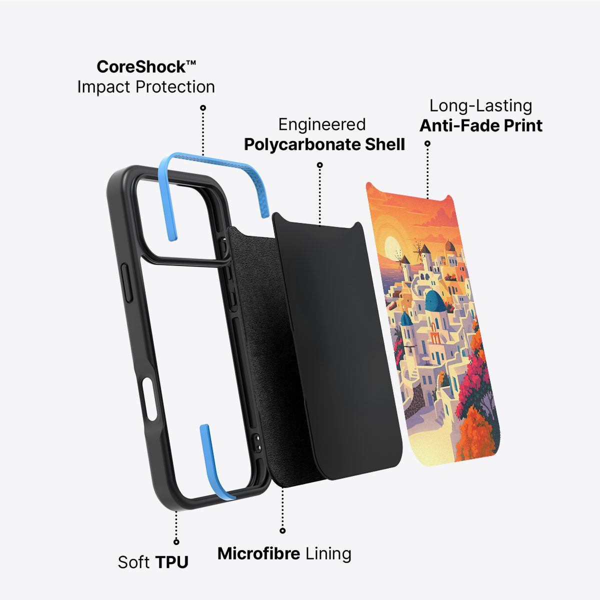 Santorini - iPhone 17 Pro Max Case #case type_core (non magsafe)