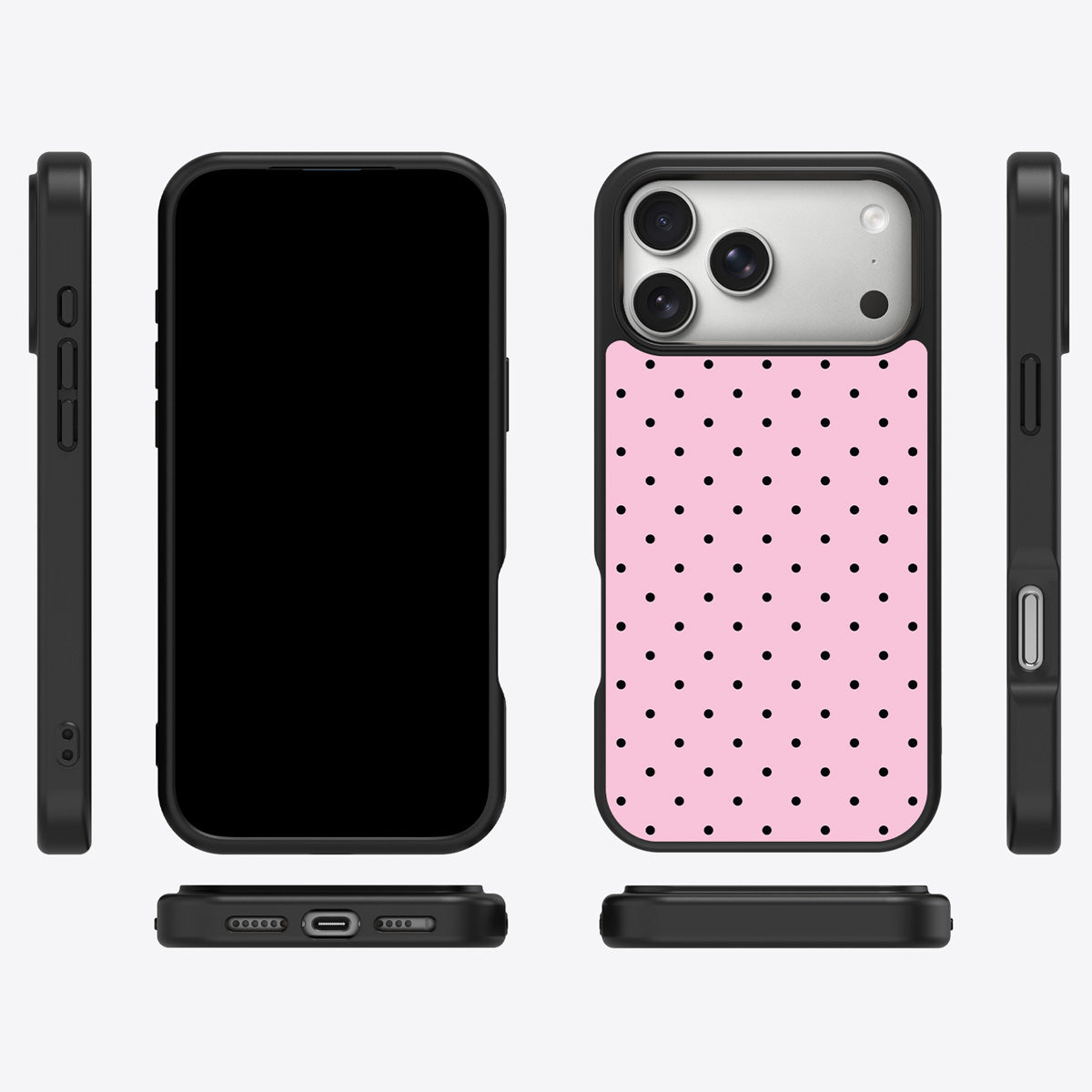 Pink Polka Dot iPhone 17 Pro Max Case – Veloria | MagSafe