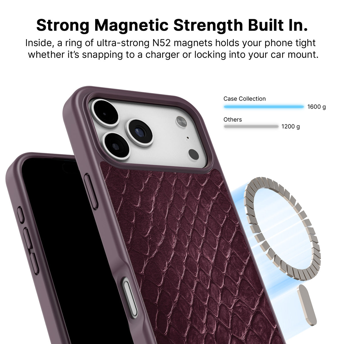 iPhone 17 Pro Max MagSafe case – Wine Python design