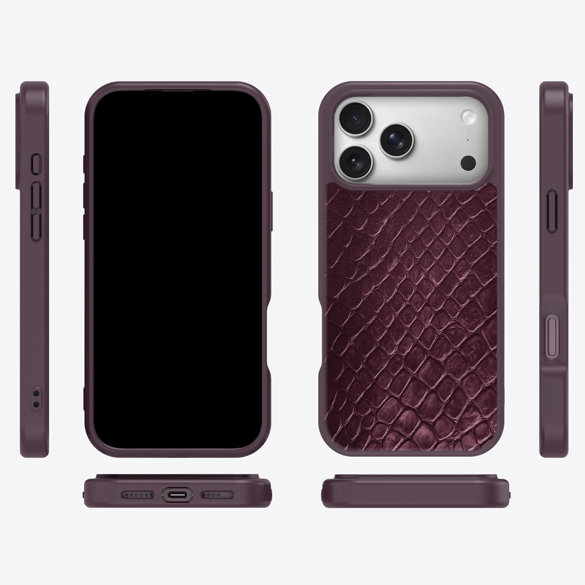 Wine Python iPhone 17 Pro Max case cover – multi-angle view