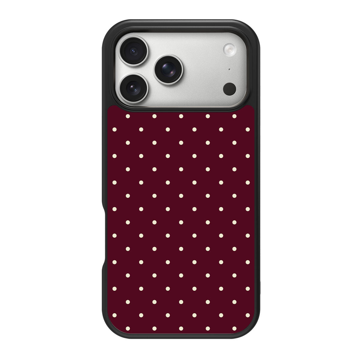 Burgundy Bloom design back view – iPhone 18 Pro case