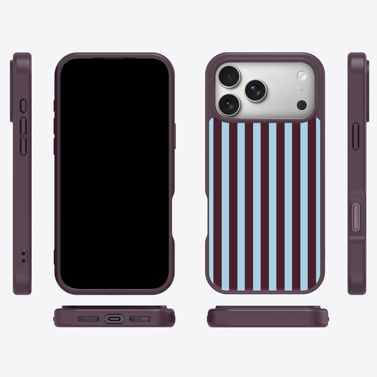 Cabernet Column iPhone 18 Pro case cover – multi-angle view