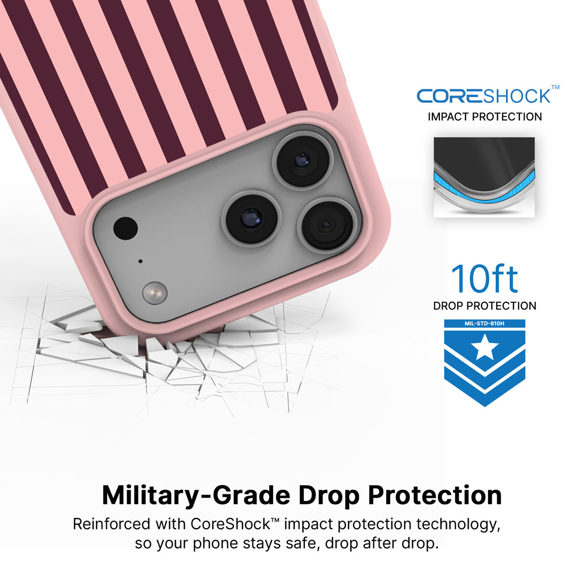 Claret Awning iPhone 18 Pro case with drop protection