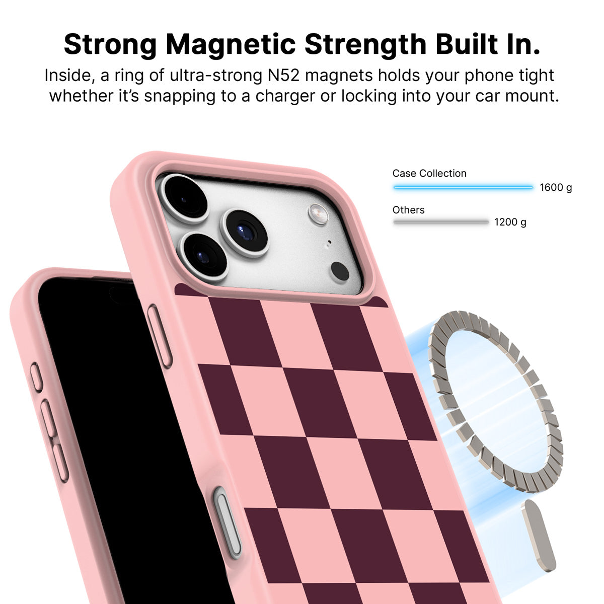 iPhone 18 Pro MagSafe case – Claret Tile design