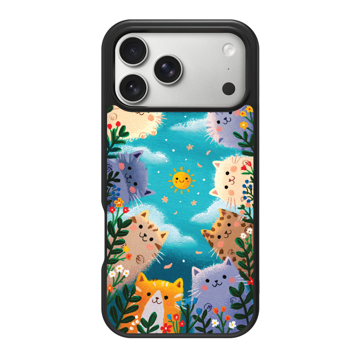 Garden Kittens design back view – iPhone 18 Pro case