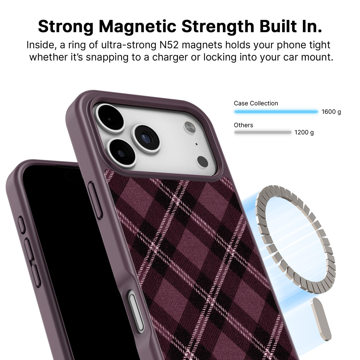 iPhone 18 Pro MagSafe case – Merlot Weave design