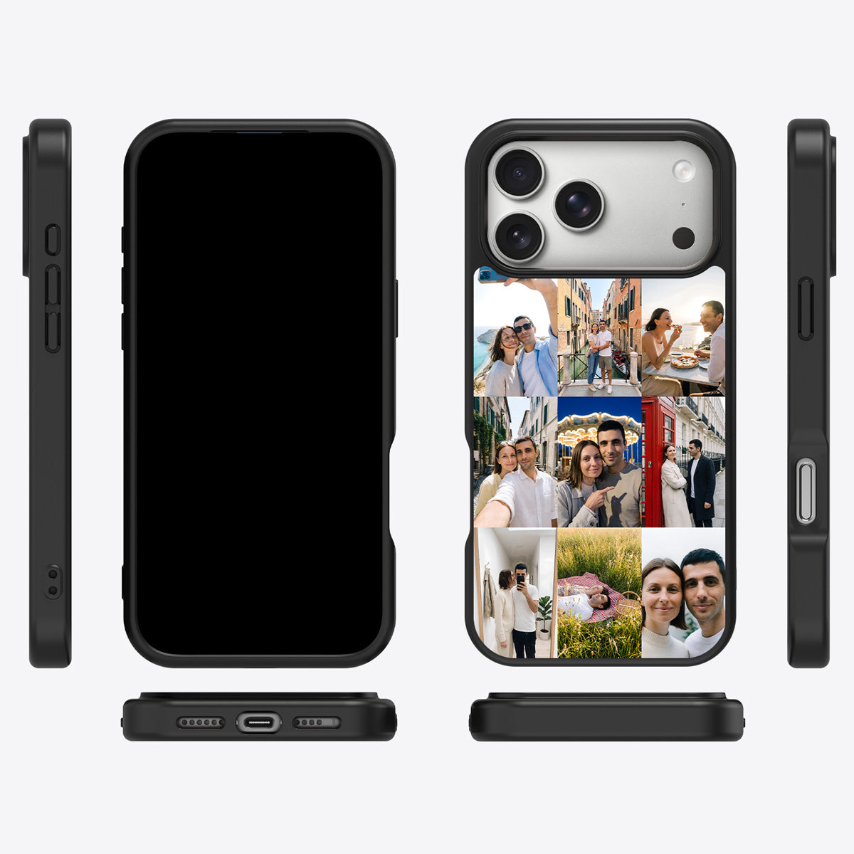 Personalised Photo Collage iPhone 18 Pro case – multi-angle view