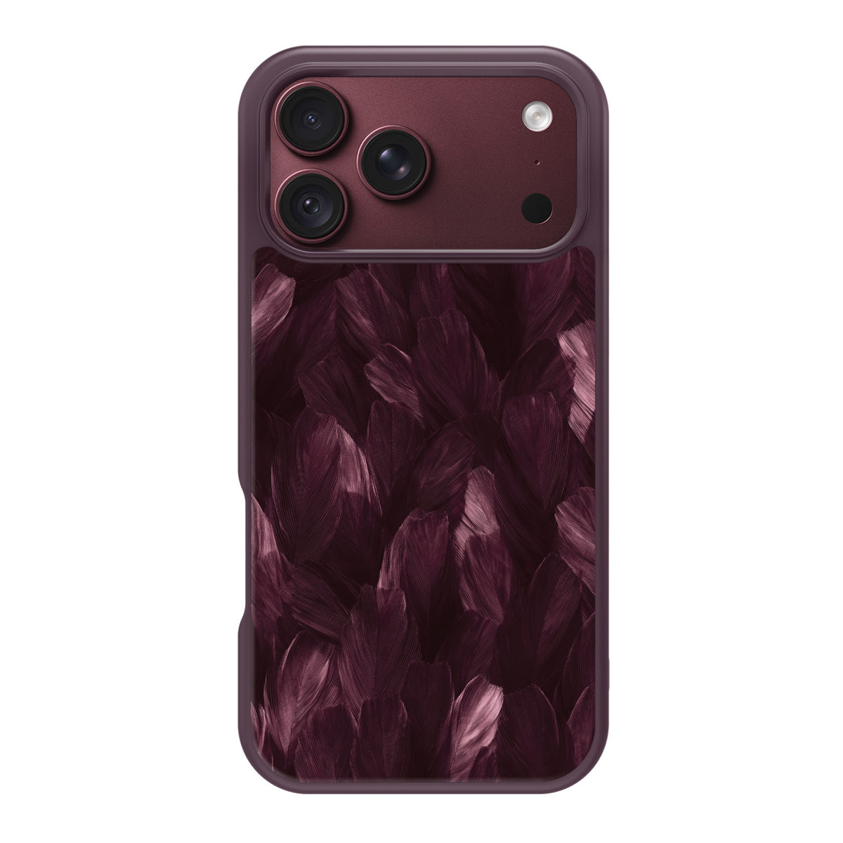 Wine Plumage design back view – iPhone 18 Pro case