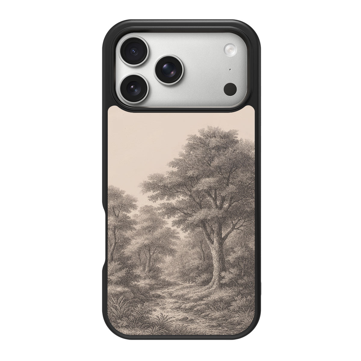Woodland design back view – iPhone 18 Pro case