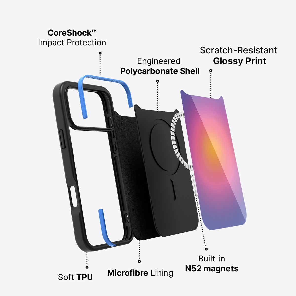 iPhone 18 Pro Max case construction – Aura Glow phone case