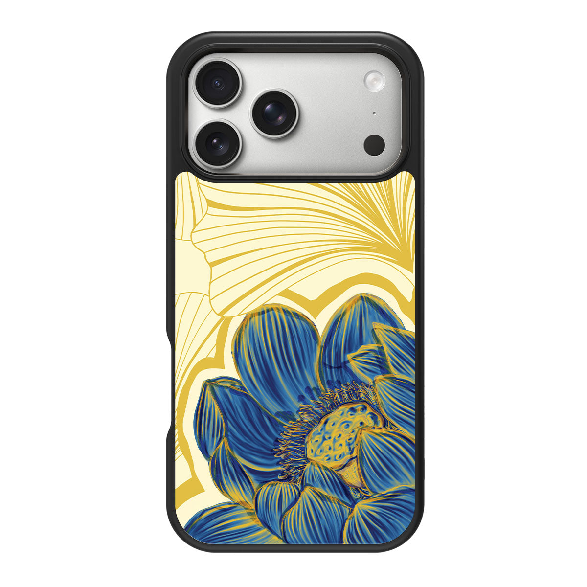 Blue Lotus design back view – iPhone 18 Pro Max case