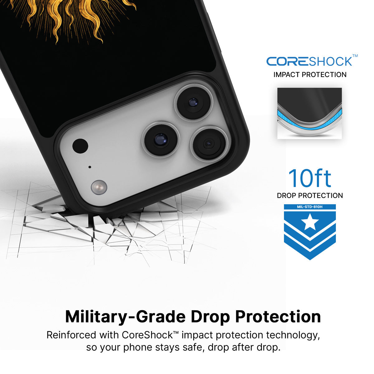 Celestial Sun iPhone 18 Pro Max case with drop protection