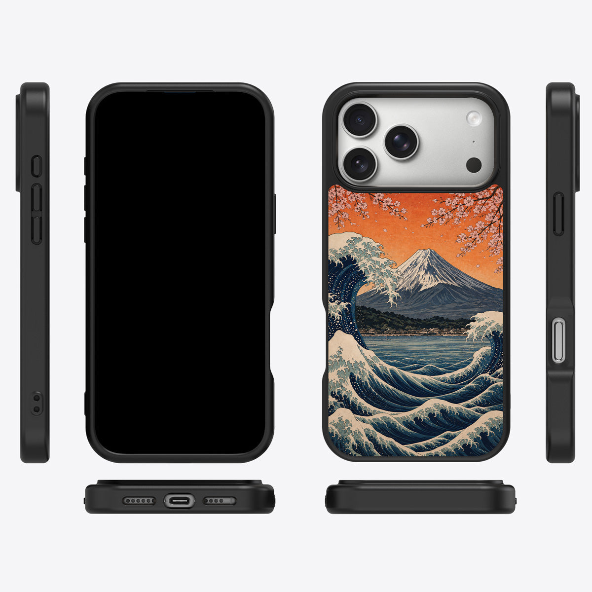 Sakura Coast iPhone 18 Pro Max case cover – multi-angle view