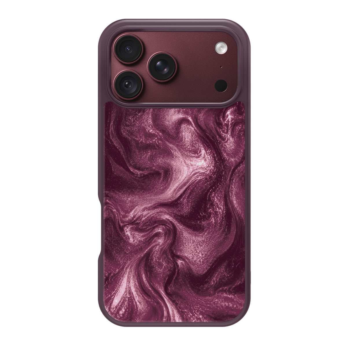 Wine Shimmer design back view – iPhone 18 Pro Max case