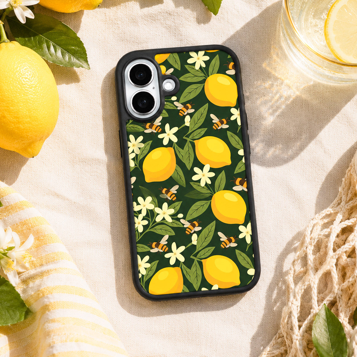 Cute Floral Designer iPhone Air Case – Lemon and Bees | MagSafe — view 2