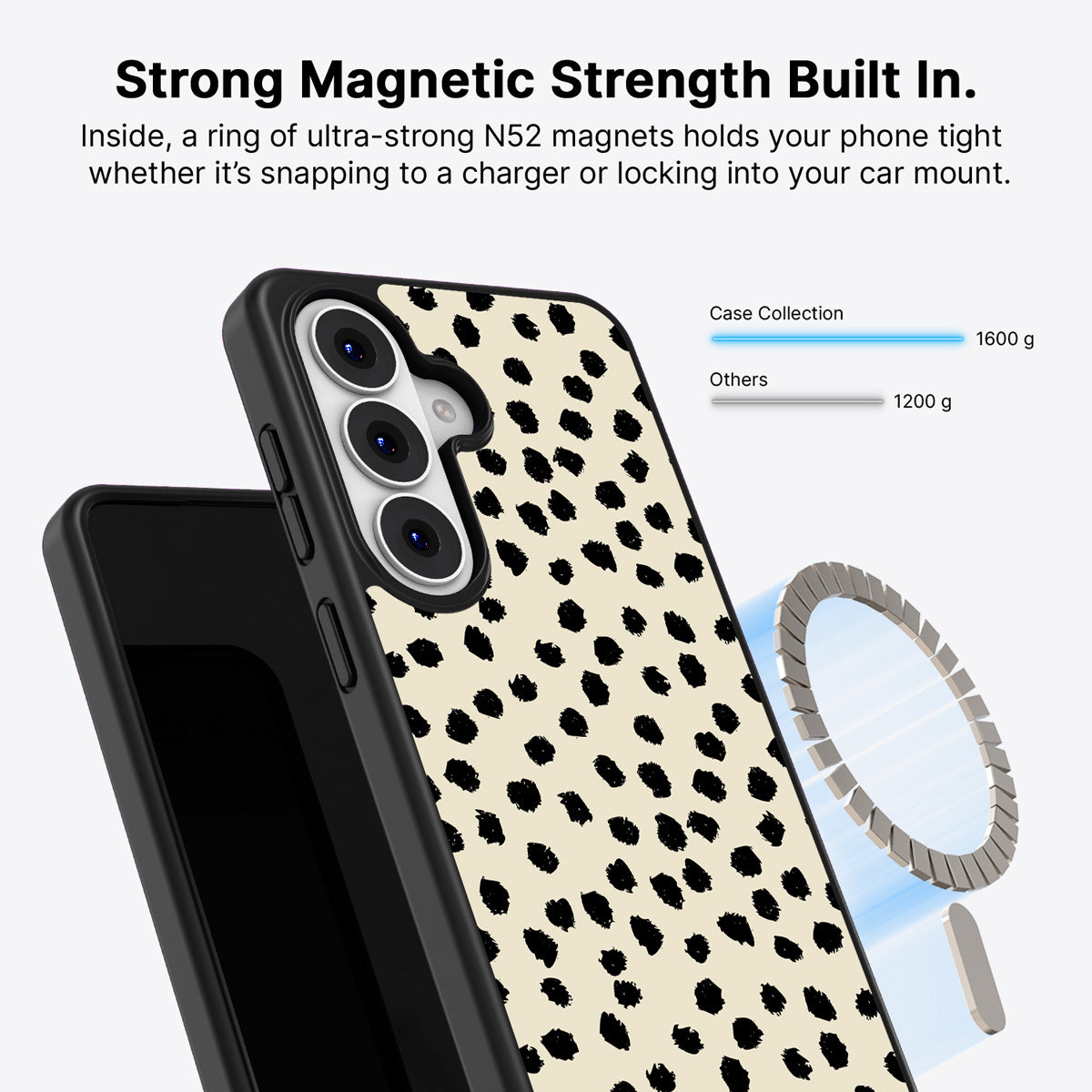 Samsung Galaxy S26 Plus Qi2 magnetic case with N52 magnets – Luxe Beige design
