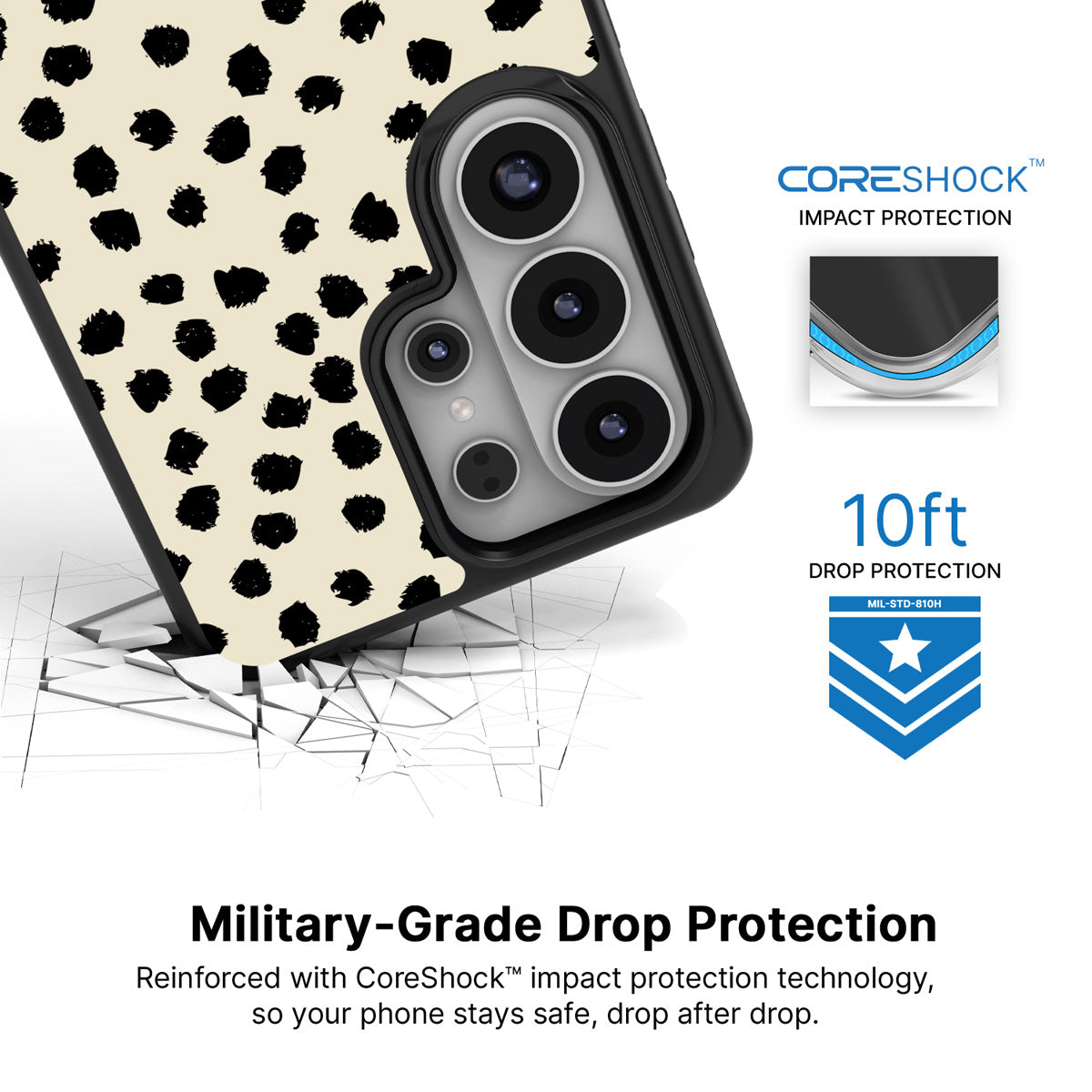 Luxe Beige Samsung Galaxy S26 Ultra case with 10ft military-grade drop protection