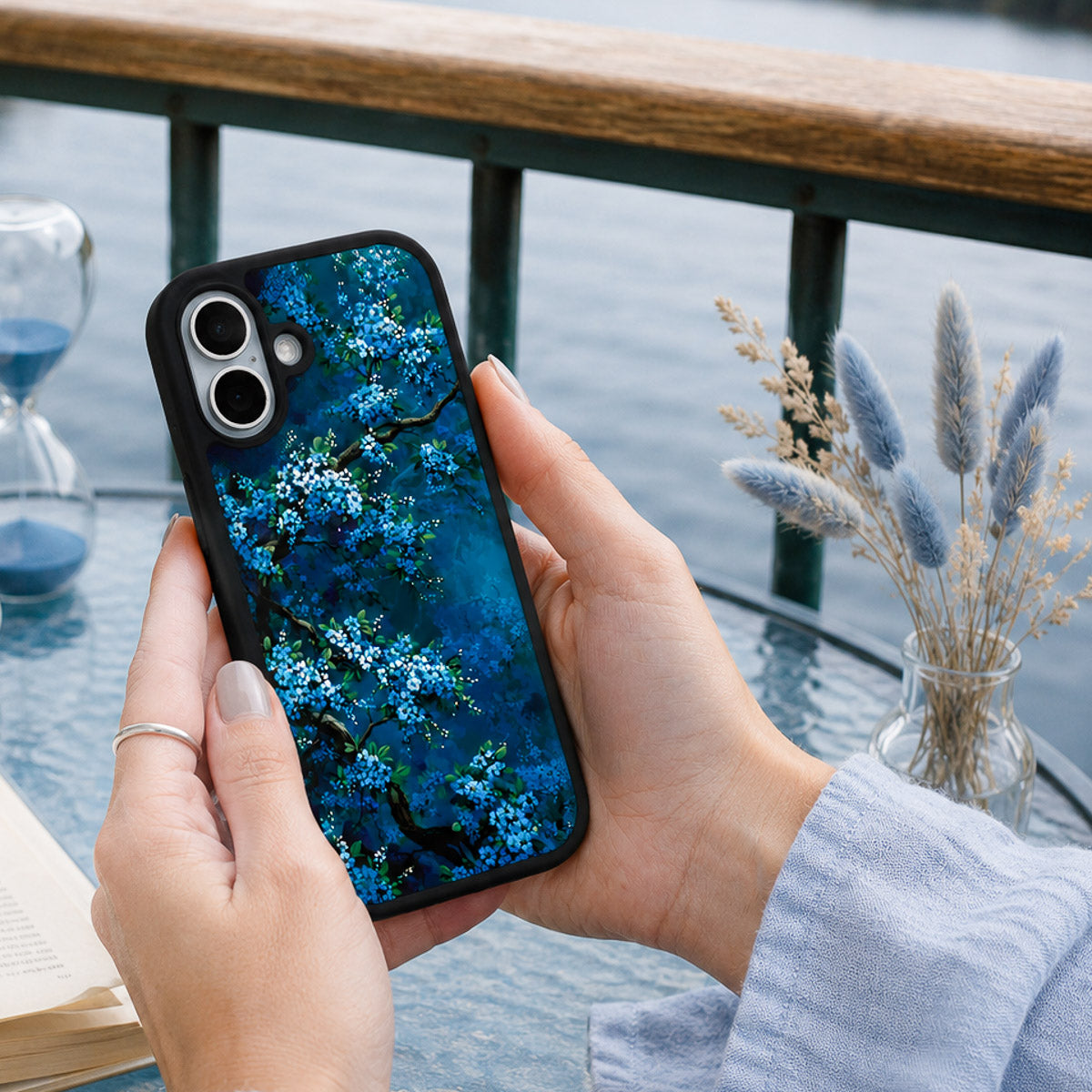 Floral Designer iPhone 16 Case – Moonlit Petals | MagSafe