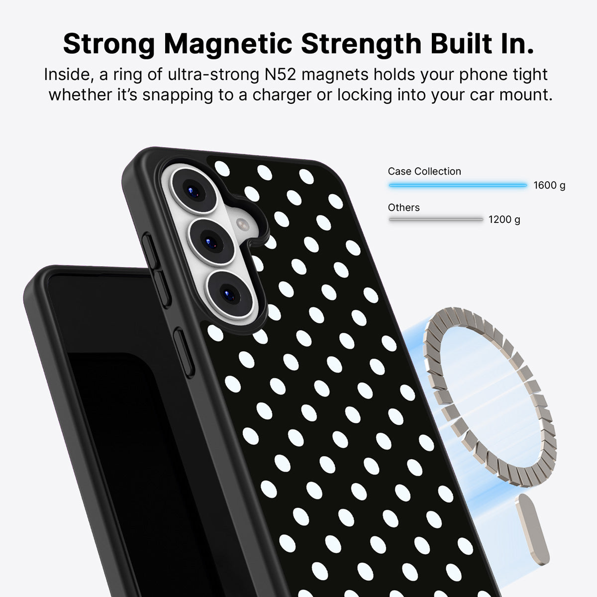 Samsung Galaxy S26 Plus Qi2 magnetic case with N52 magnets – Noir Elite design
