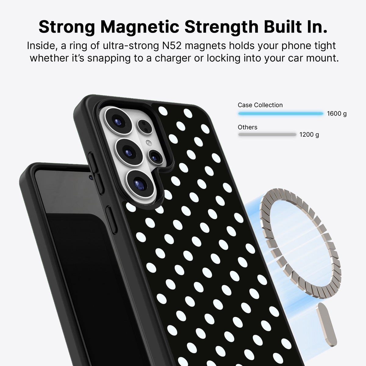 Samsung Galaxy S26 Ultra Qi2 magnetic case with N52 magnets – Noir Elite design