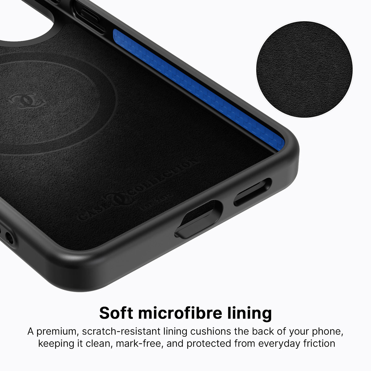 Samsung Galaxy S26 case interior – Painted Peaks soft microfibre lining