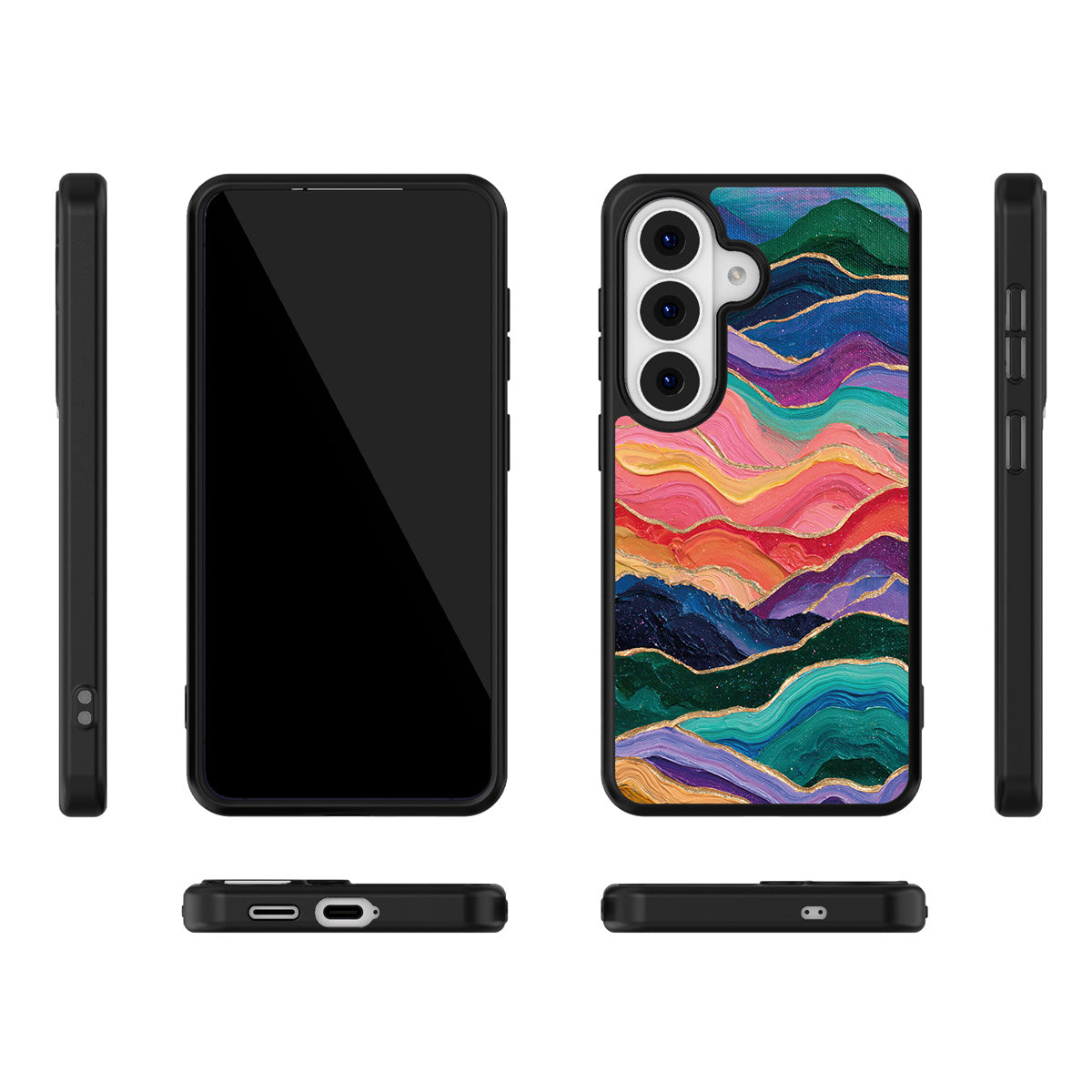 Painted Peaks Samsung Galaxy S26 case – multi-angle view