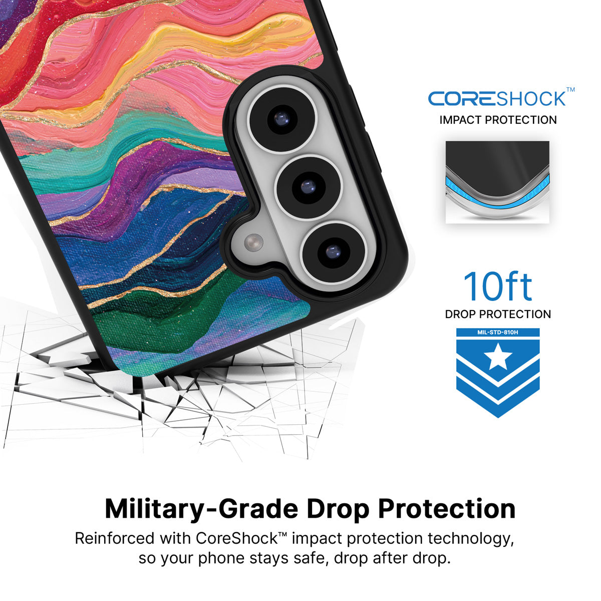 Painted Peaks Samsung Galaxy S26 Plus case with 10ft military-grade drop protection