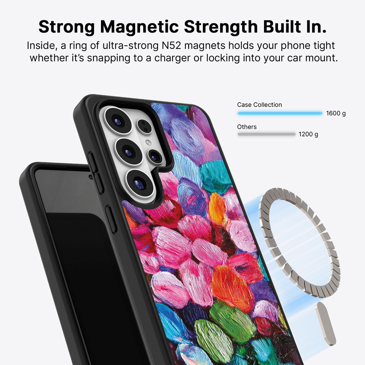 Samsung Galaxy S26 Ultra Qi2 magnetic case with N52 magnets – Petal Mosaic design