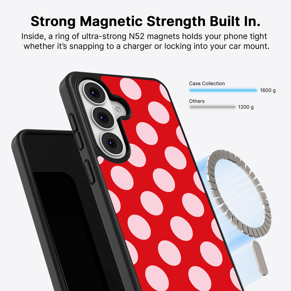 Samsung Galaxy S26 Qi2 magnetic case with N52 magnets – Rouge Blush design