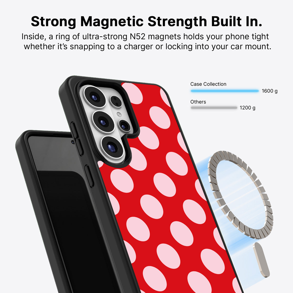 Samsung Galaxy S26 Ultra Qi2 magnetic case with N52 magnets – Rouge Blush design