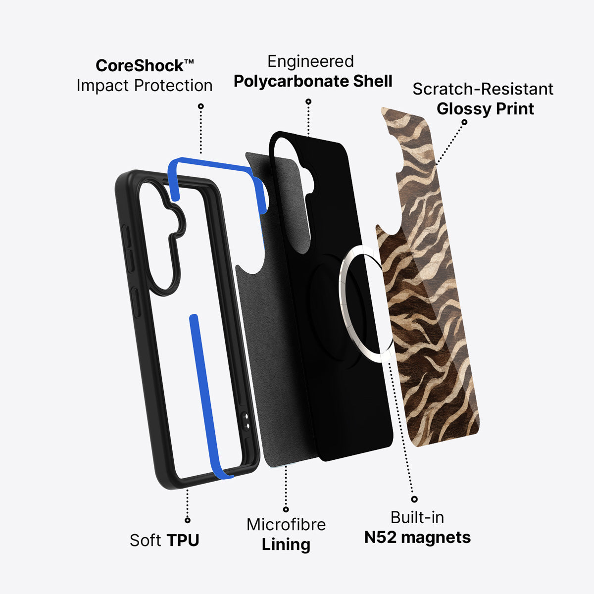 Samsung Galaxy S26 case construction and features – Savanna Silk phone case